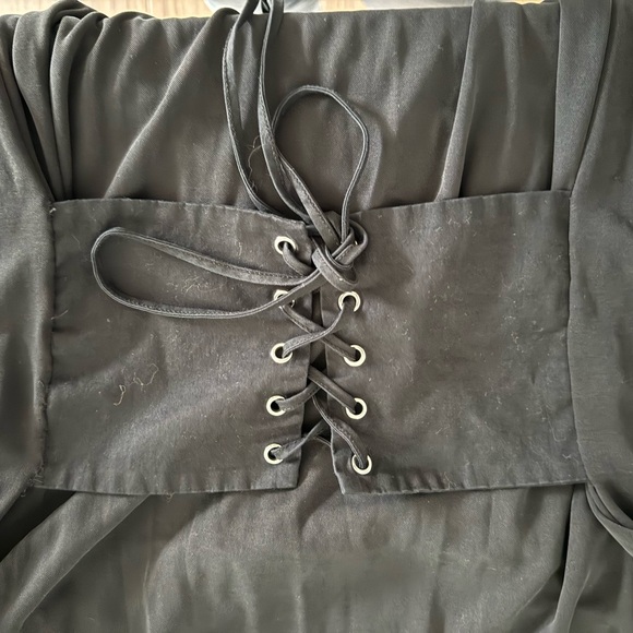 JODIFL Black Long Sleeve Dress PTP 20”, Length 47” - Picture 3 of 7